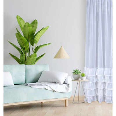 Firana z taśmą z falbanami COZY CHIC 140x270 biały